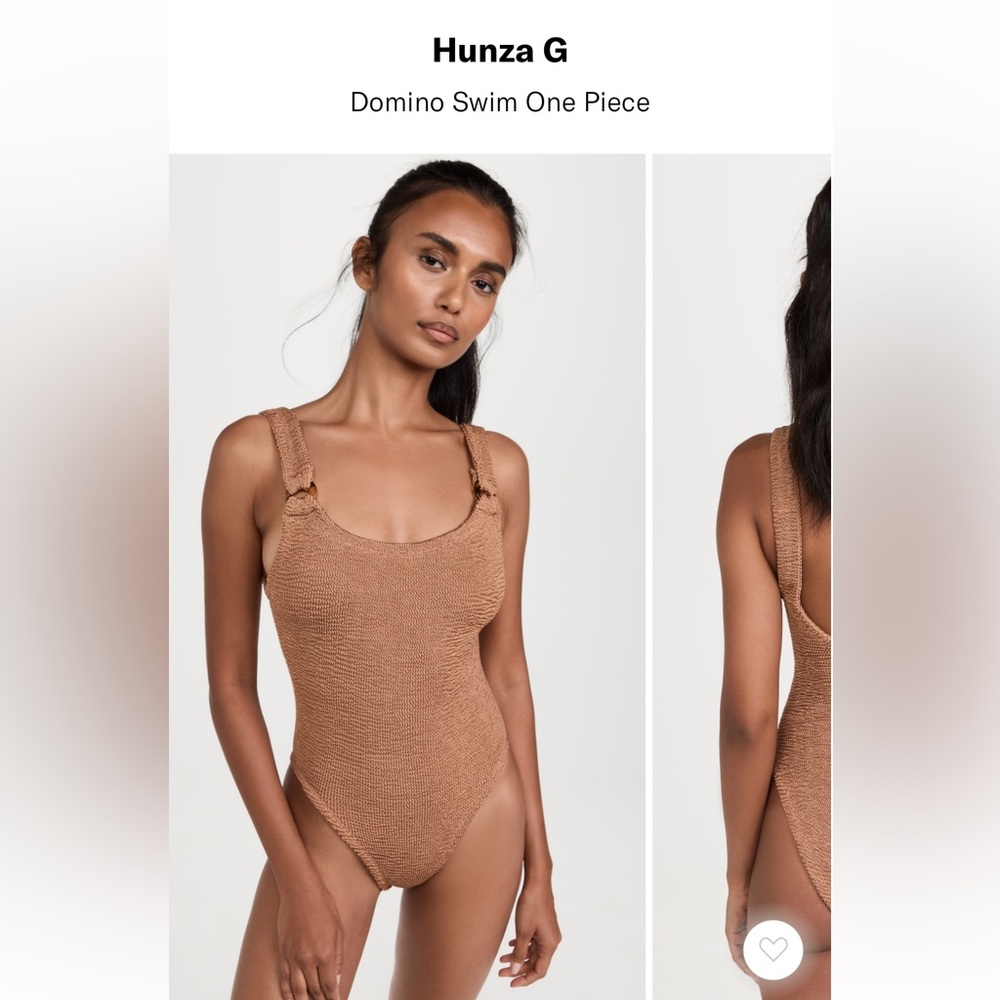 Hunza G Domino Swim Metallic Cocoa NWT